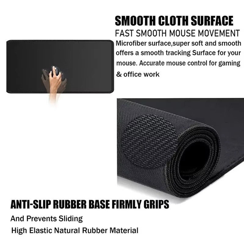 1x Non-Slip Mouse Pad Stitched Edge PC Laptop For Computer PC Gaming Rubber Base