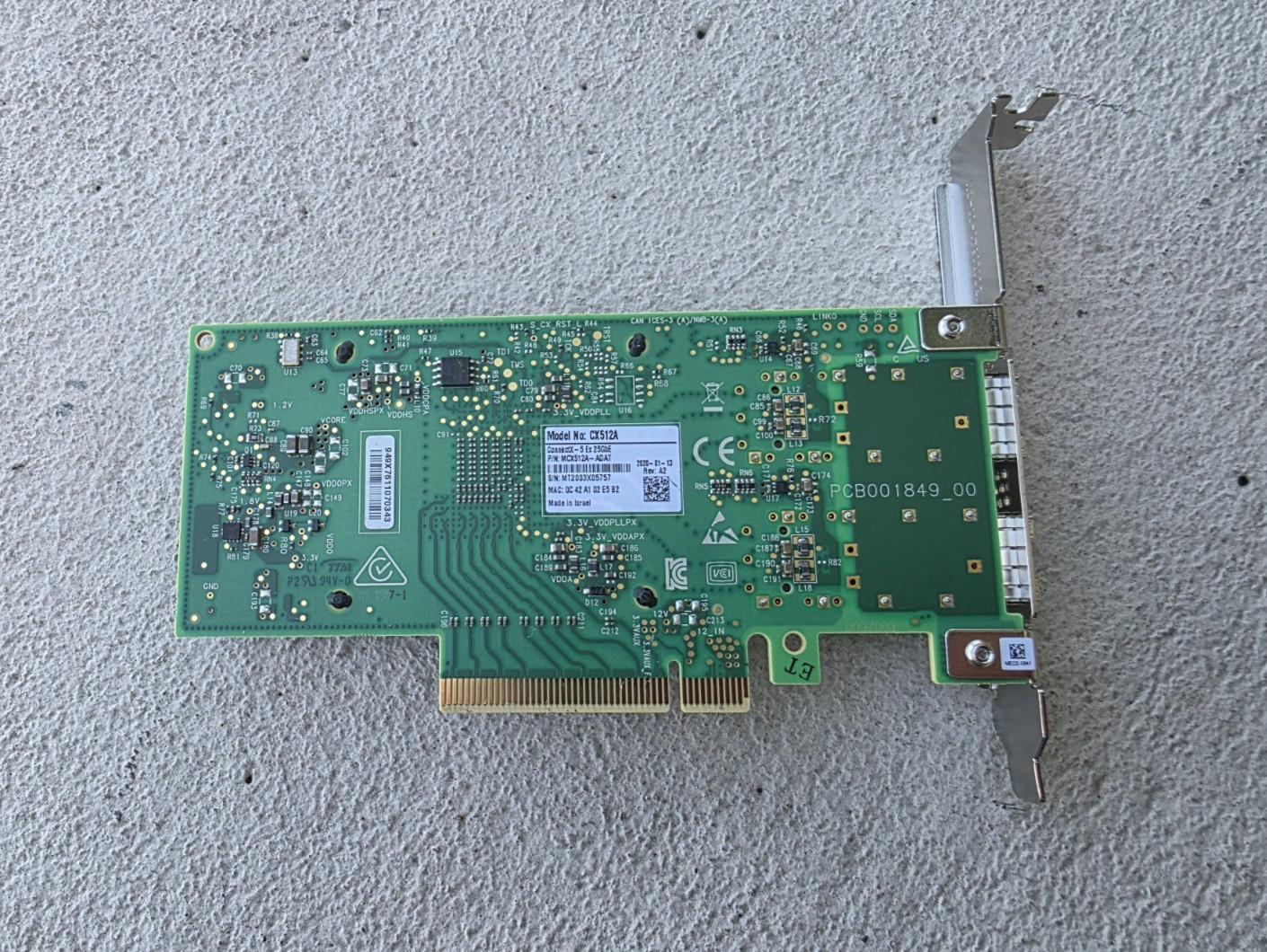 Mellanox MCX512A-ADAT ConnectX-5 Ex Network Card 25GbE Dual-port High Profile