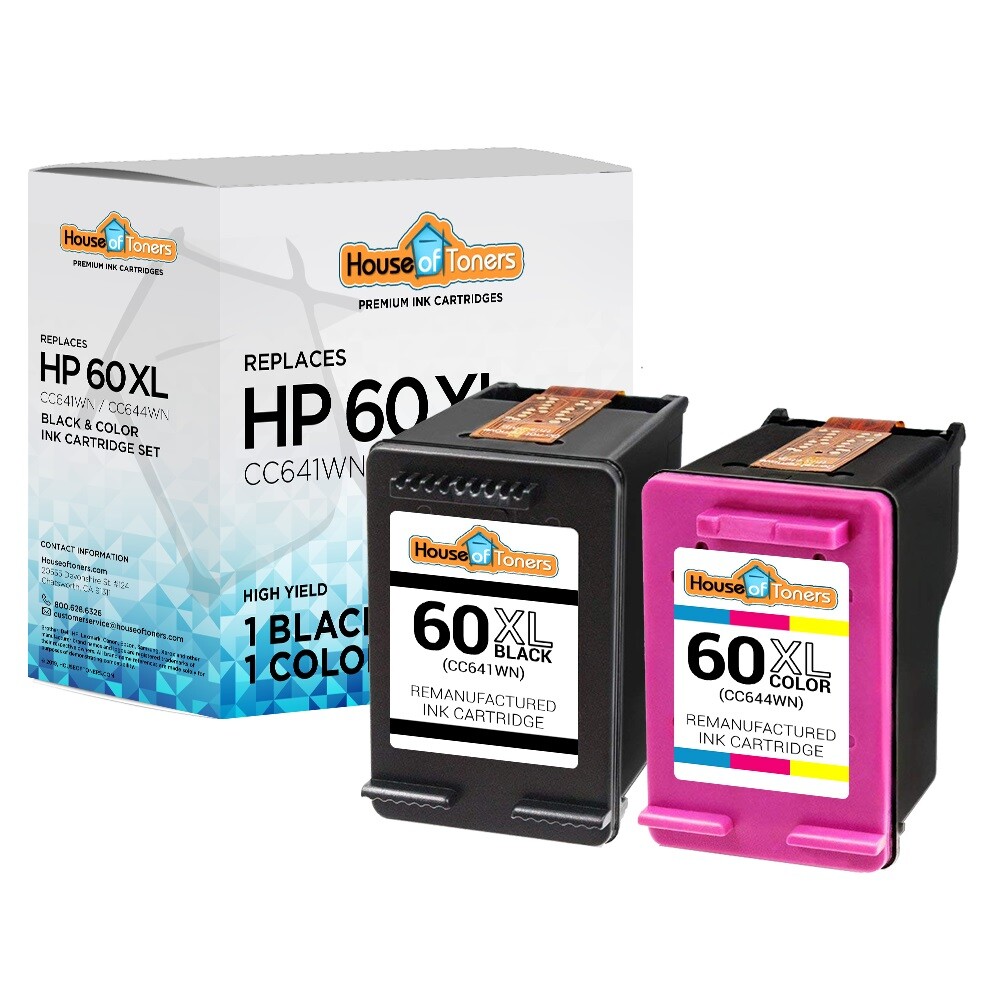60XL Black & Color Combo for HP 60XL CC641W CC644W for PHOTOSMART SERIES Lot