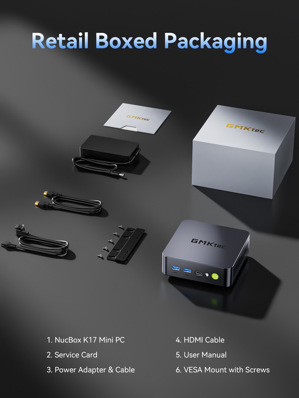 GMKtec K17 Mini PC Intel Ultra 226V 4.5GHz 16GB LPDDR5X RAM 512GB SSD 97 TOPS