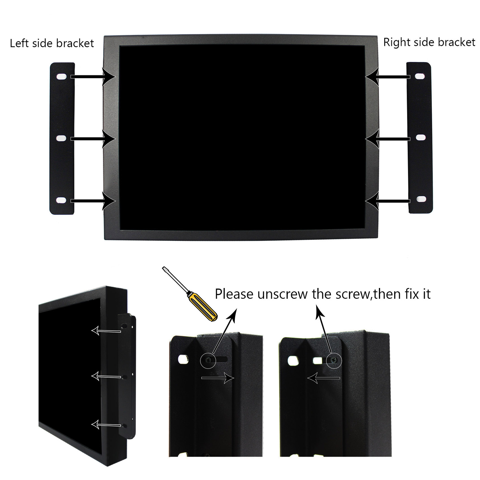 12.1 in 800×600 LED Backlight Resistive Touch LCD Monitor Industiral Monitor