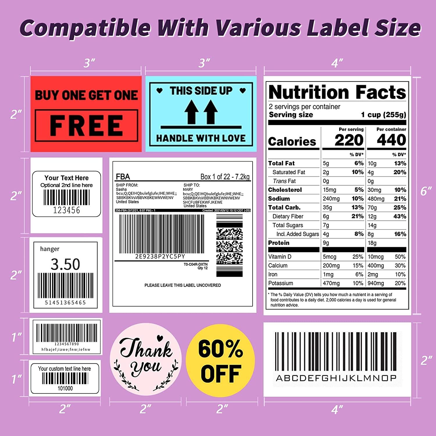 Bluetooth Thermal Shipping Label Printer for Shipping Packages Label Maker Lot