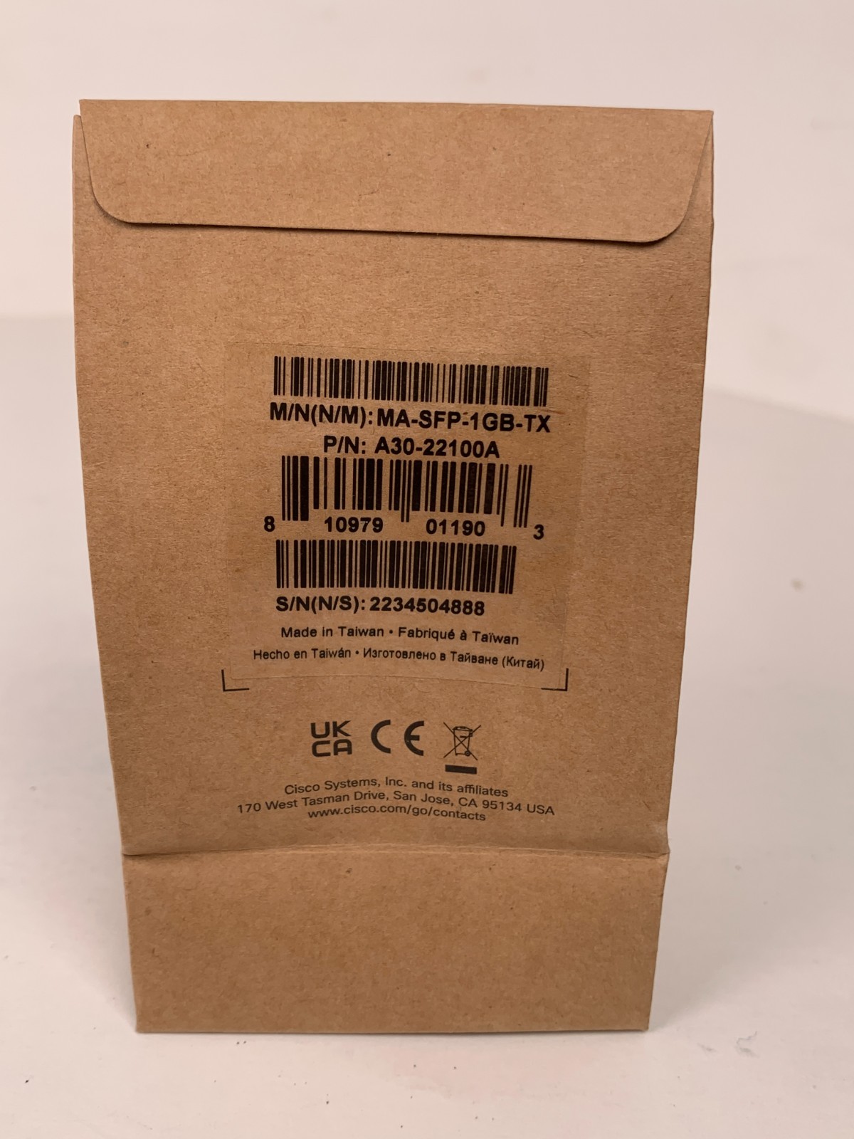 Cisco Meraki MA-SFP-1GB-TX 1G SFP Copper Transceiver Module