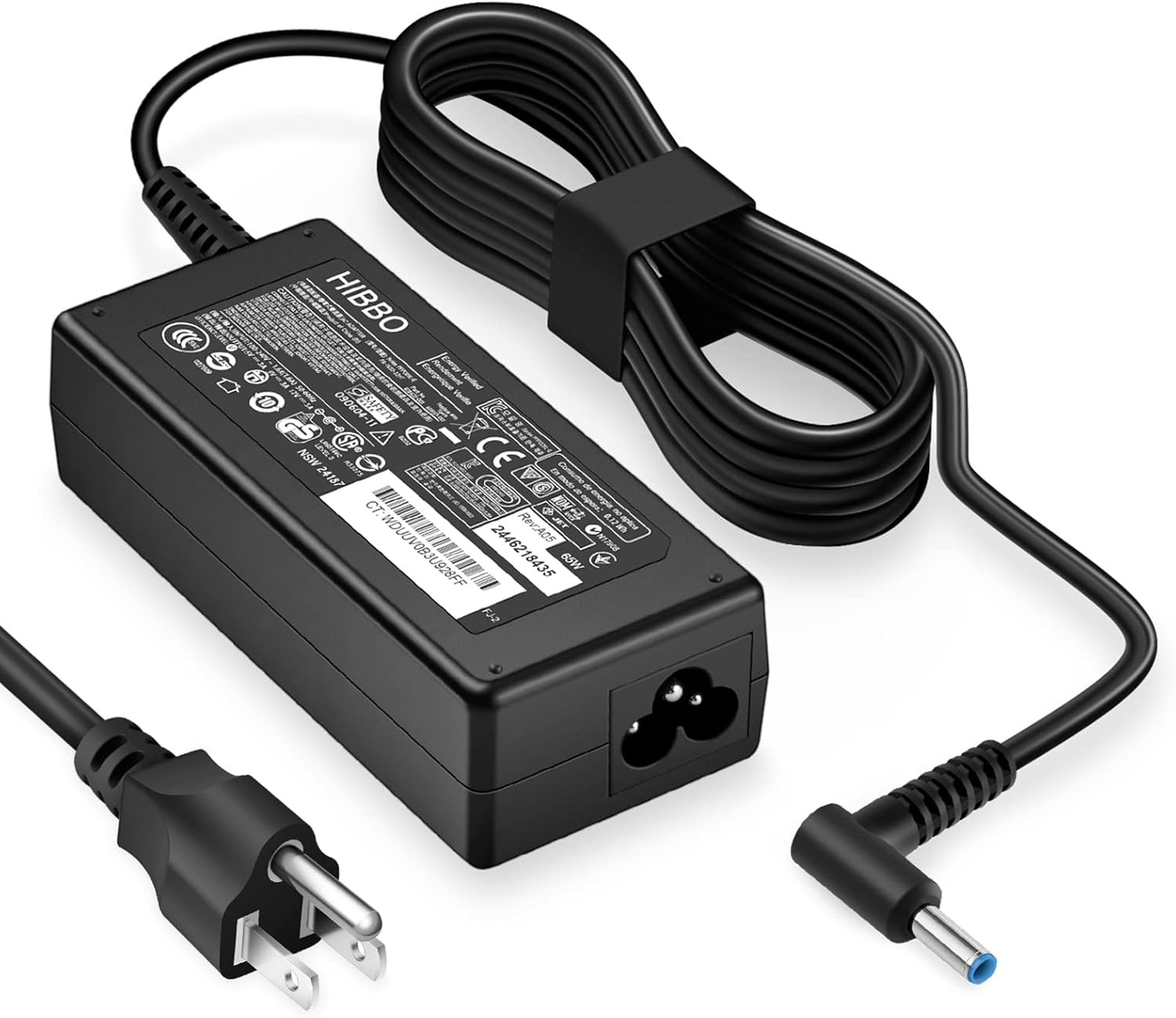 Charger Compatible with HP Laptop Computer 65W 45W Smart Blue Tip Power Adapter