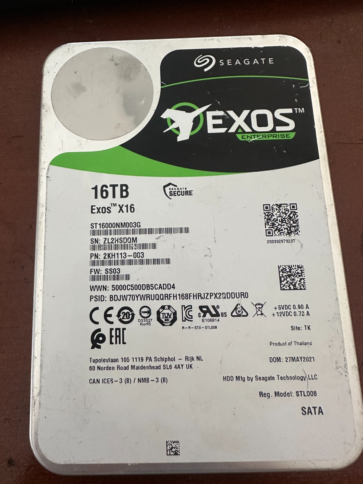 Seagate Exos X16 16TB Enterprise HDD SATA 6Gb/s 3.5″ Hard Drive ST16000NM001G