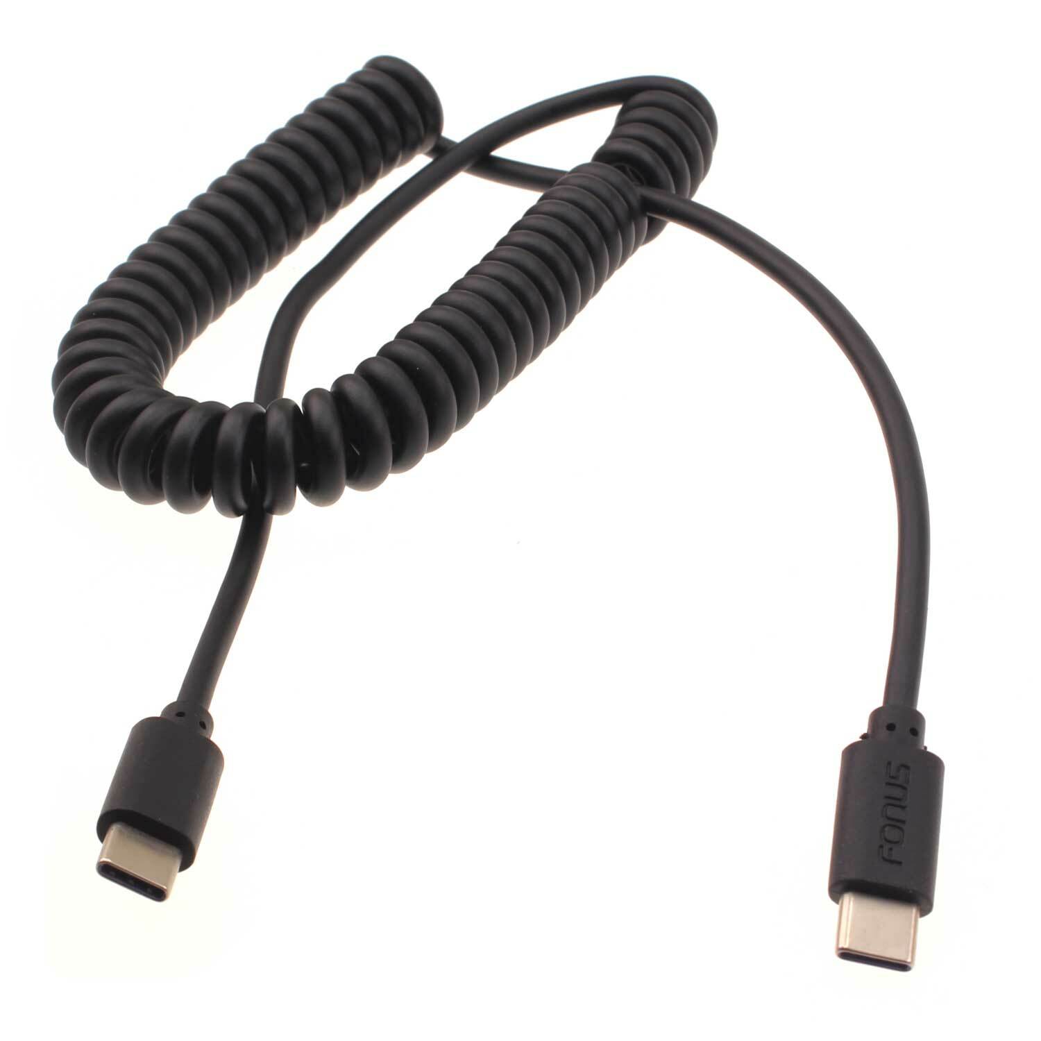 COILED CABLE USB-C TO TYPE-C FAST CHARGER CORD POWER WIRE for PHONES & TABLETS
