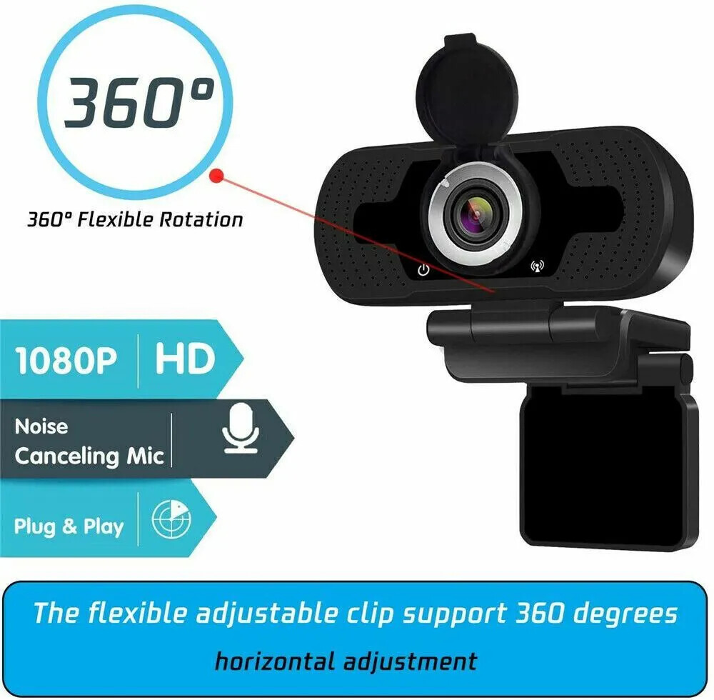 1080P Full HD USB Webcam for PC Laptop Web Camera with Microphone/FHD