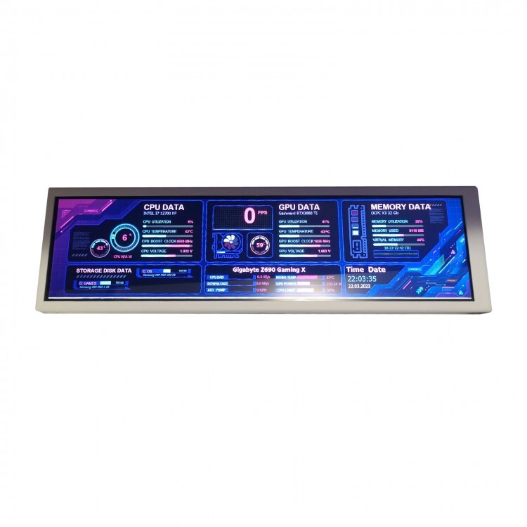 8.8 Inch Long Strip LCD Screen 1920×480 IPS Monitor Display for AIDA64 CPU GPU