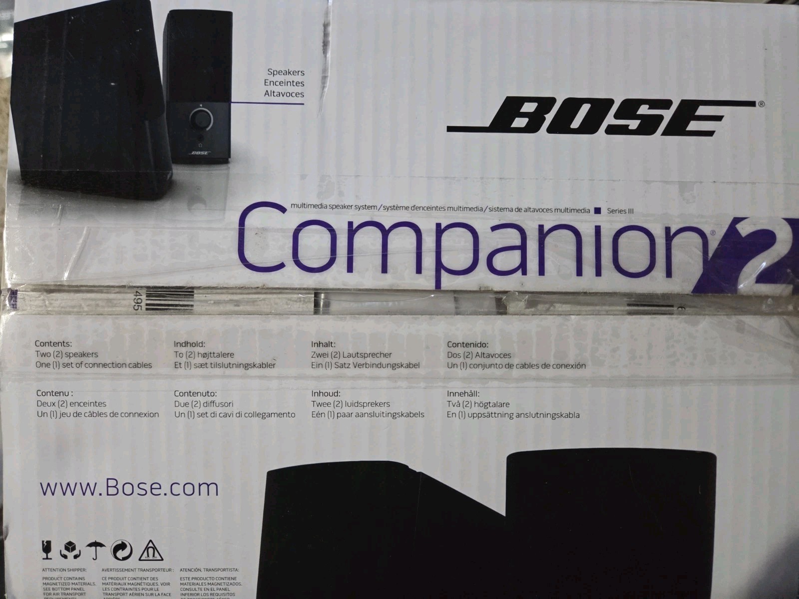 Bose Companion 2 Series III Multimedia Speaker System Aux Laptop Desktop – Works