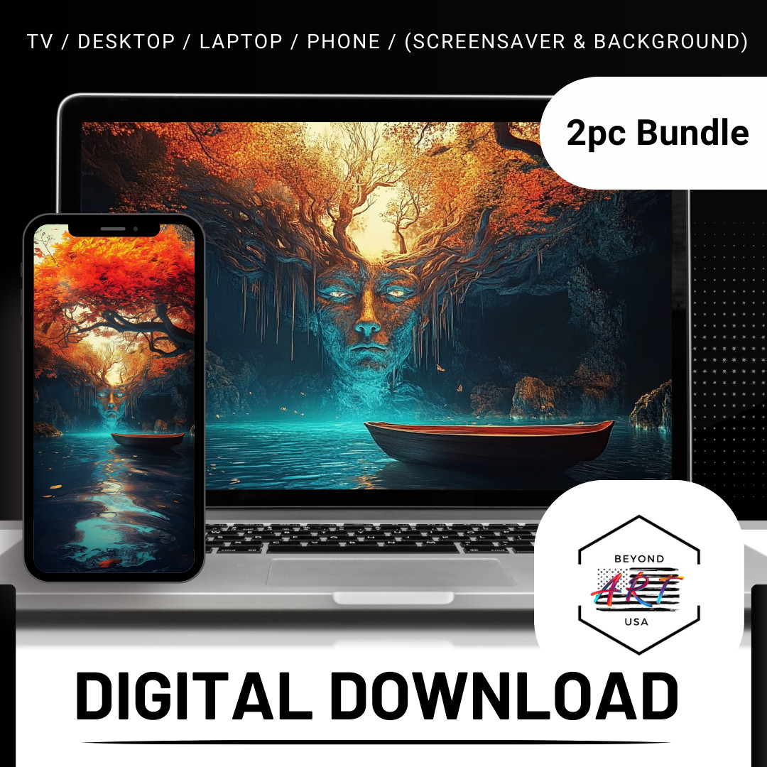 Forest Tree Mysterious Fan – Laptop + Phone 2PC Digital Download Background SKU2