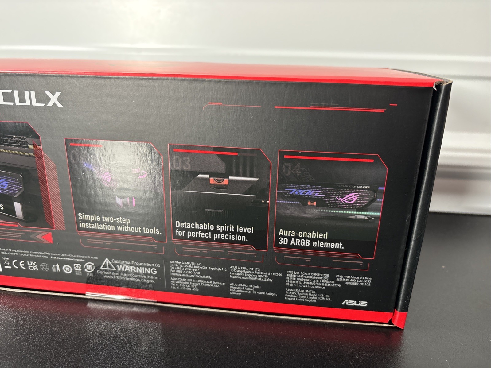 ASUS ROG Herculx Graphics Card Holder GPU Support Stand ARGB Aura Sync XH01