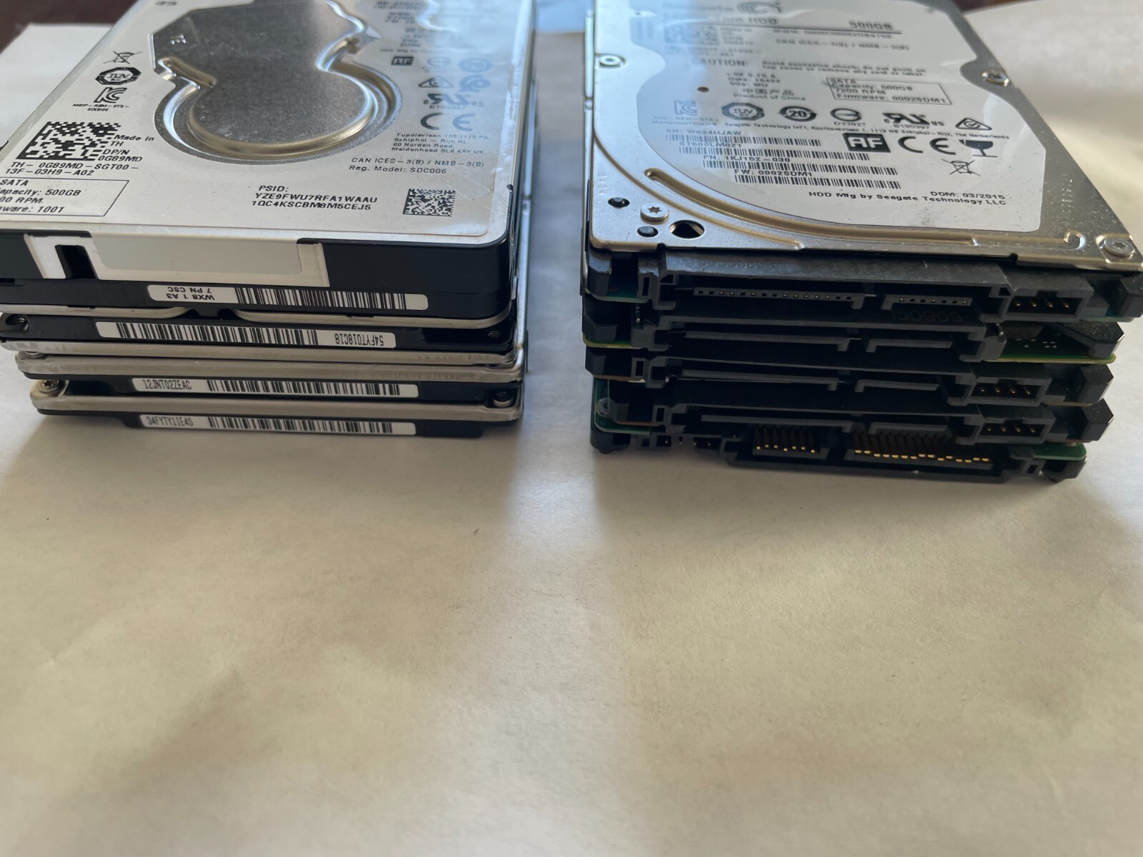 Lot of 10 500GB SATA 2.5″ SLIM Notebook Laptop Hard Drives HD Major Brands