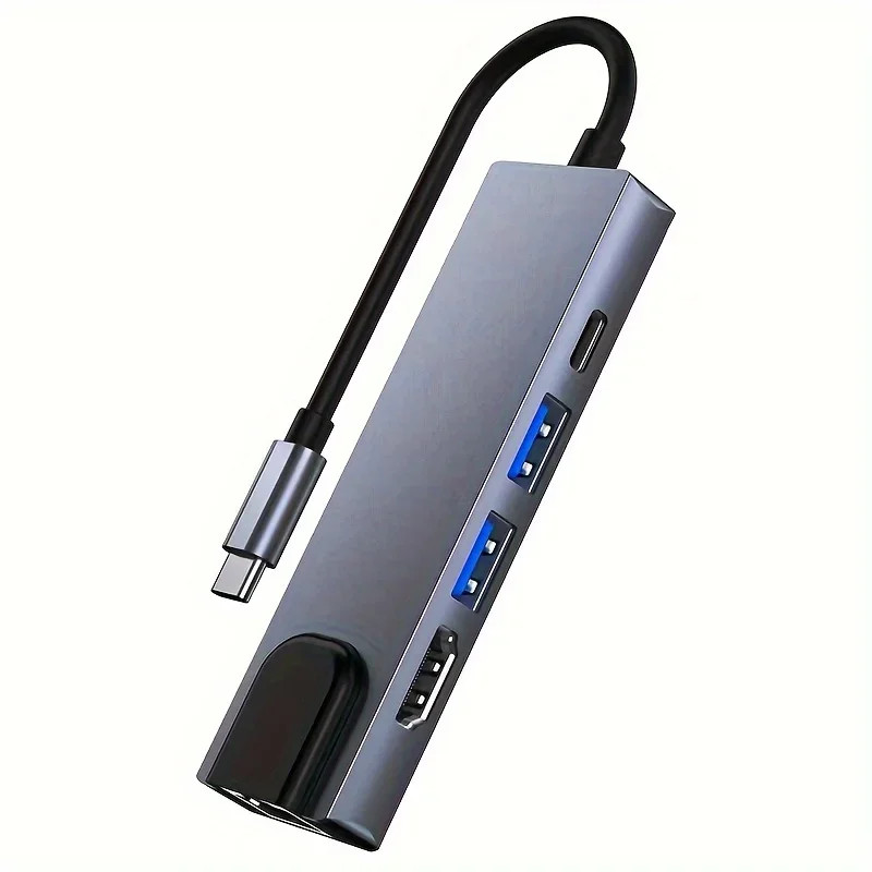 5 in 1 USB C Hub Type C to 4K Hdmi-Compatible Adapter RJ45 Network 100M Ethernet