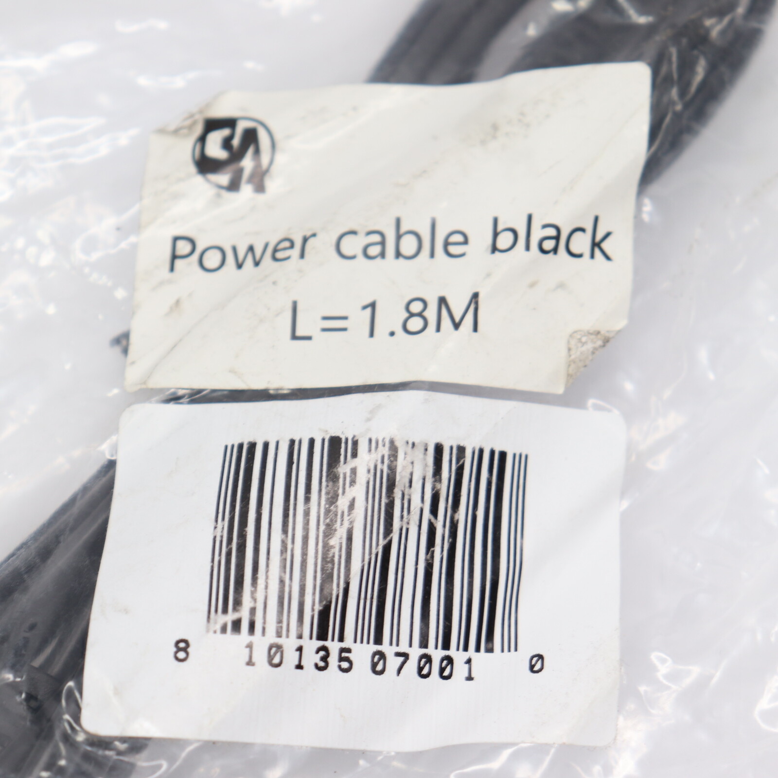 Non-Polarized Power Cable Black 3′ L=1.8M