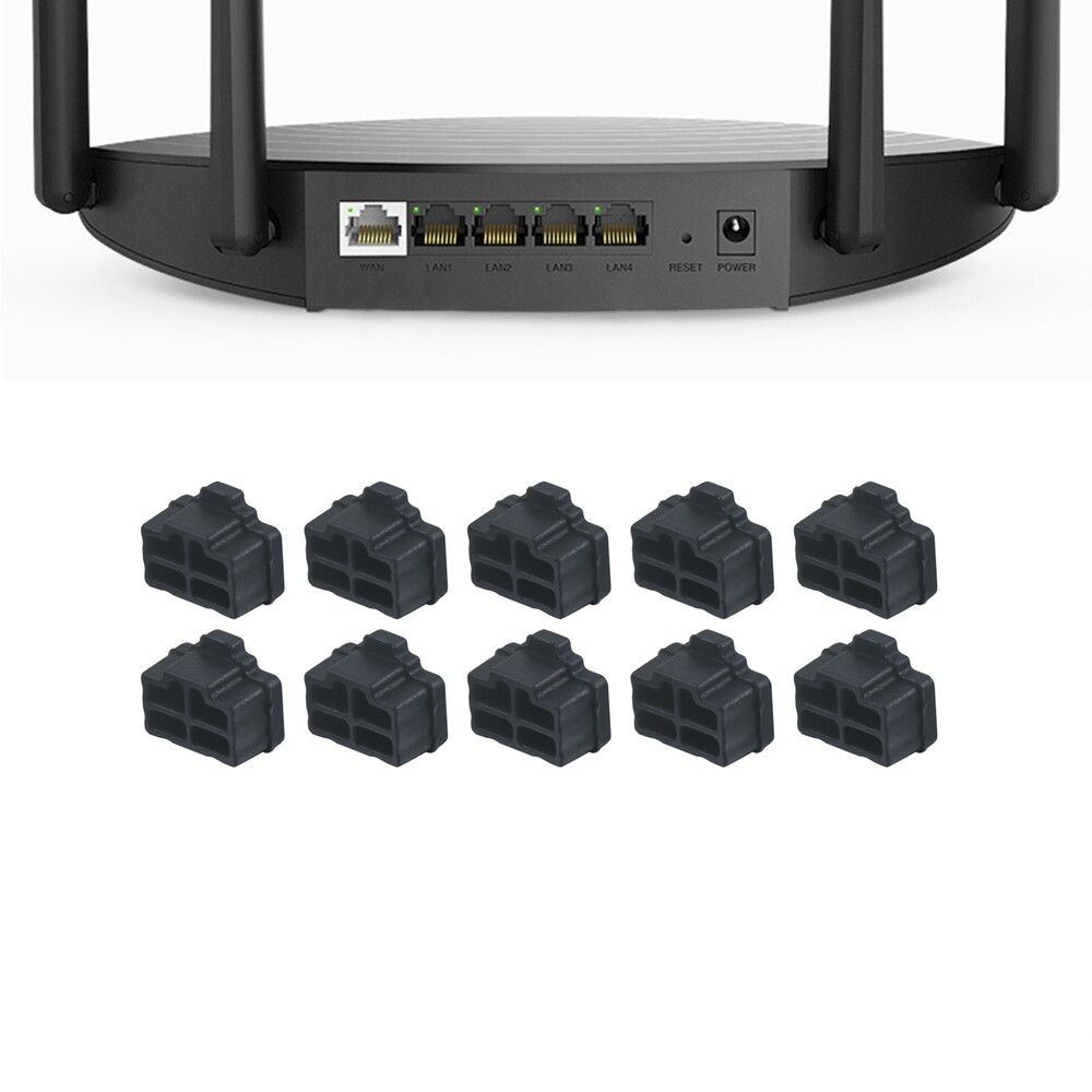 10x Silicone Anti Dust Cover Plugs F Ethernet Hub Port RJ45 Female Jack 2 Colors