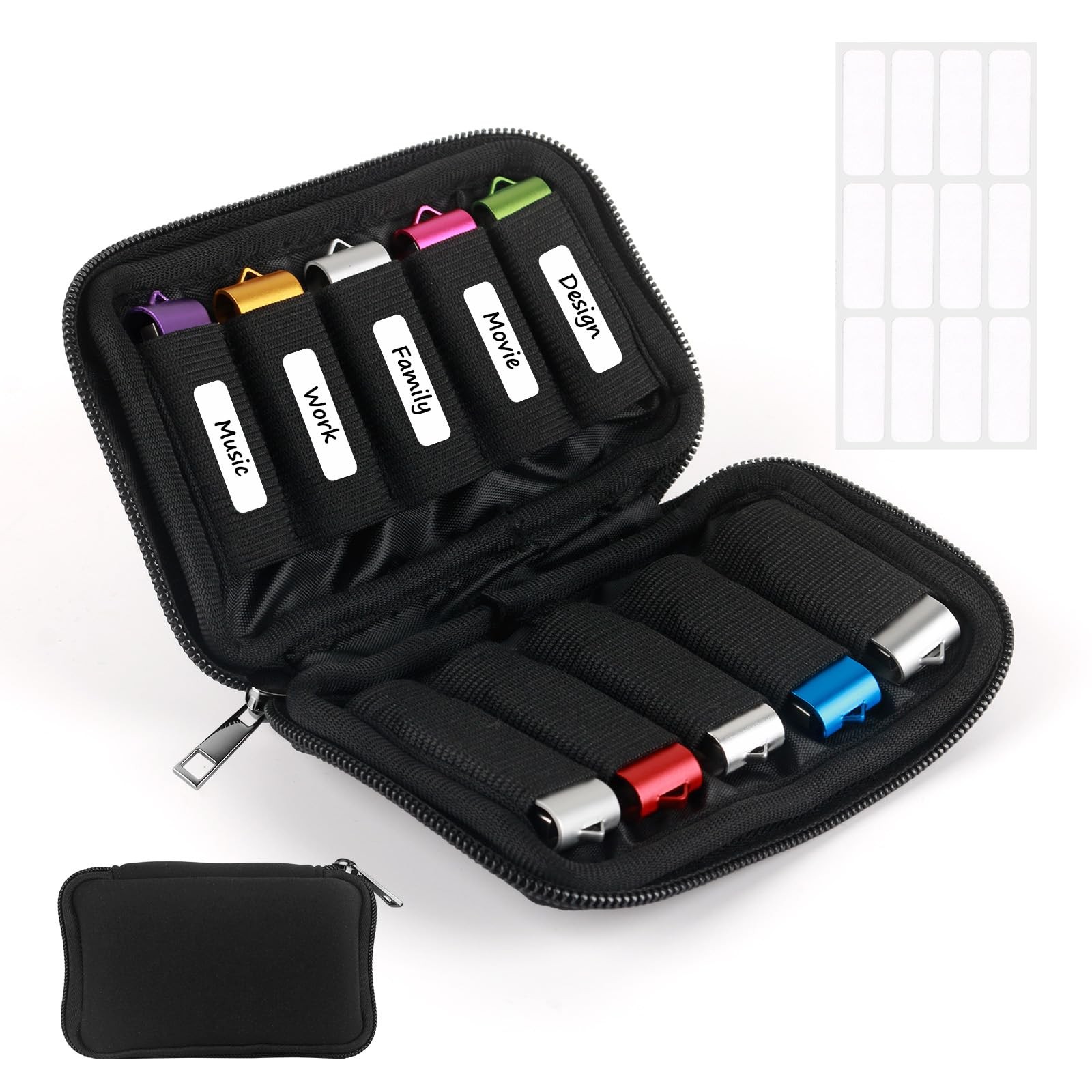 Flash Drive Case USB Storage Case 10 Slots, Portable Thumb Drive USB Holder, …