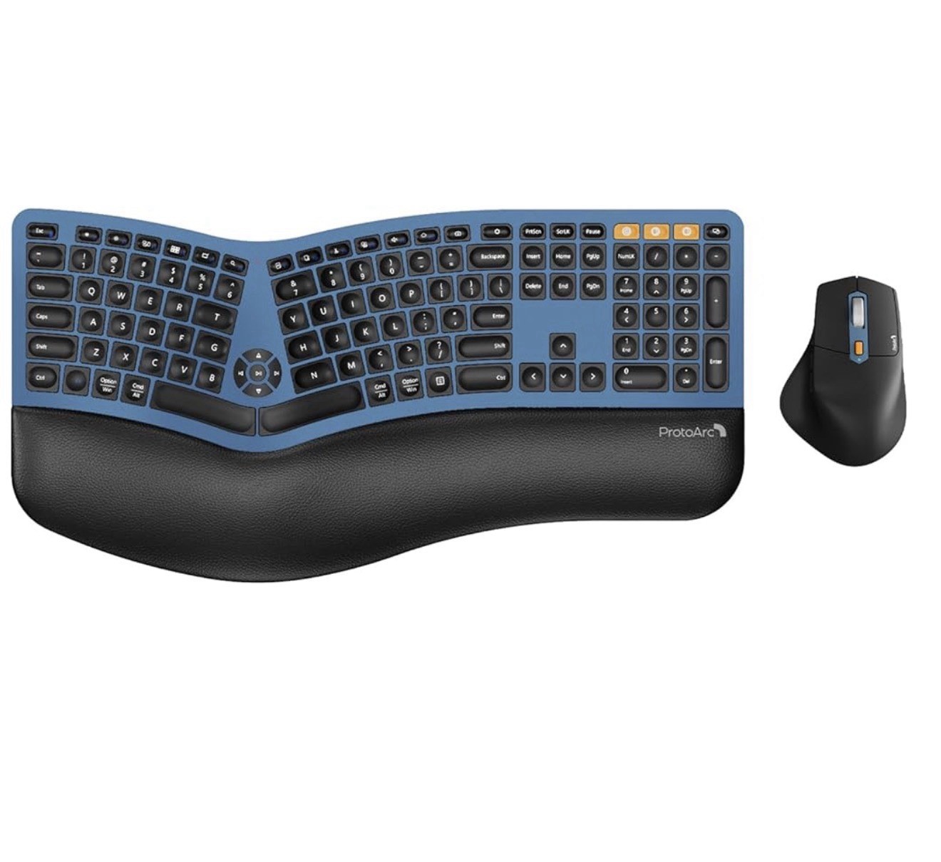 ProtoArc EKM01 Plus Dual Mode Ergonomic Keyboard And Mouse Combo Blue