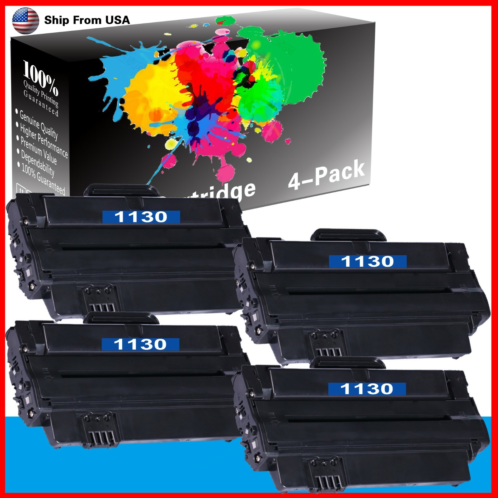 4 PacK 1130 Toner Cartridge for 1130 1133 1130N 1135N