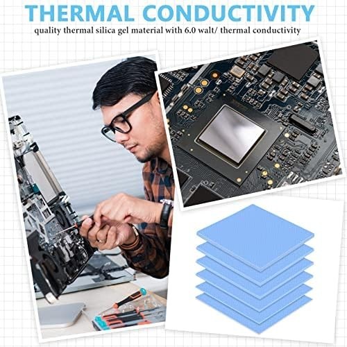6 Pcs Thermal Pad 100 X 100 Mm, 0.5 Mm, 1 Mm, 1.5 Mm, 2 Mm, 2.5 Mm, 3 Mm Heat Re