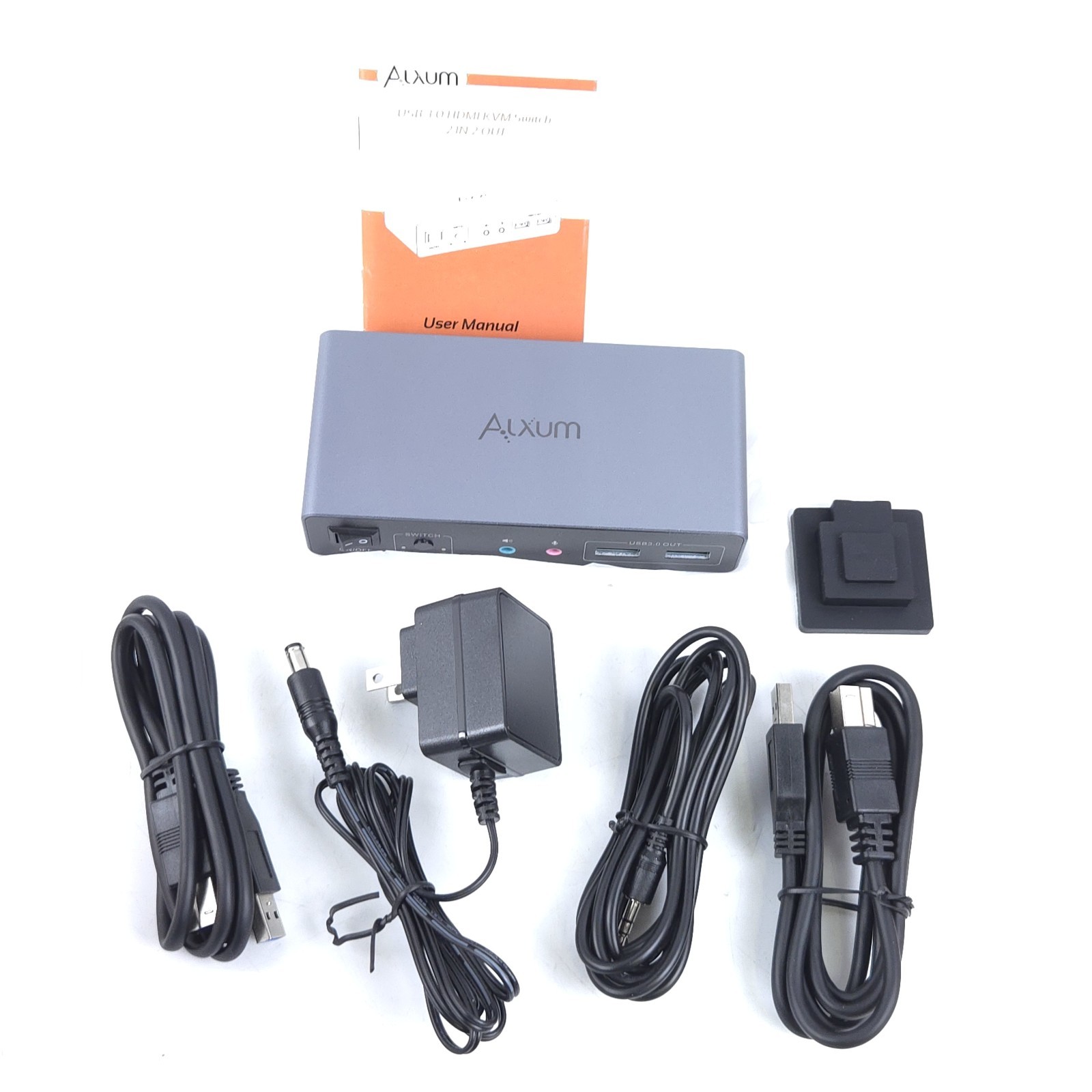 HDMI DP USB 3.0 KVM Switch with Audio and Microphone Ports-2 Monitors to 2 Compu