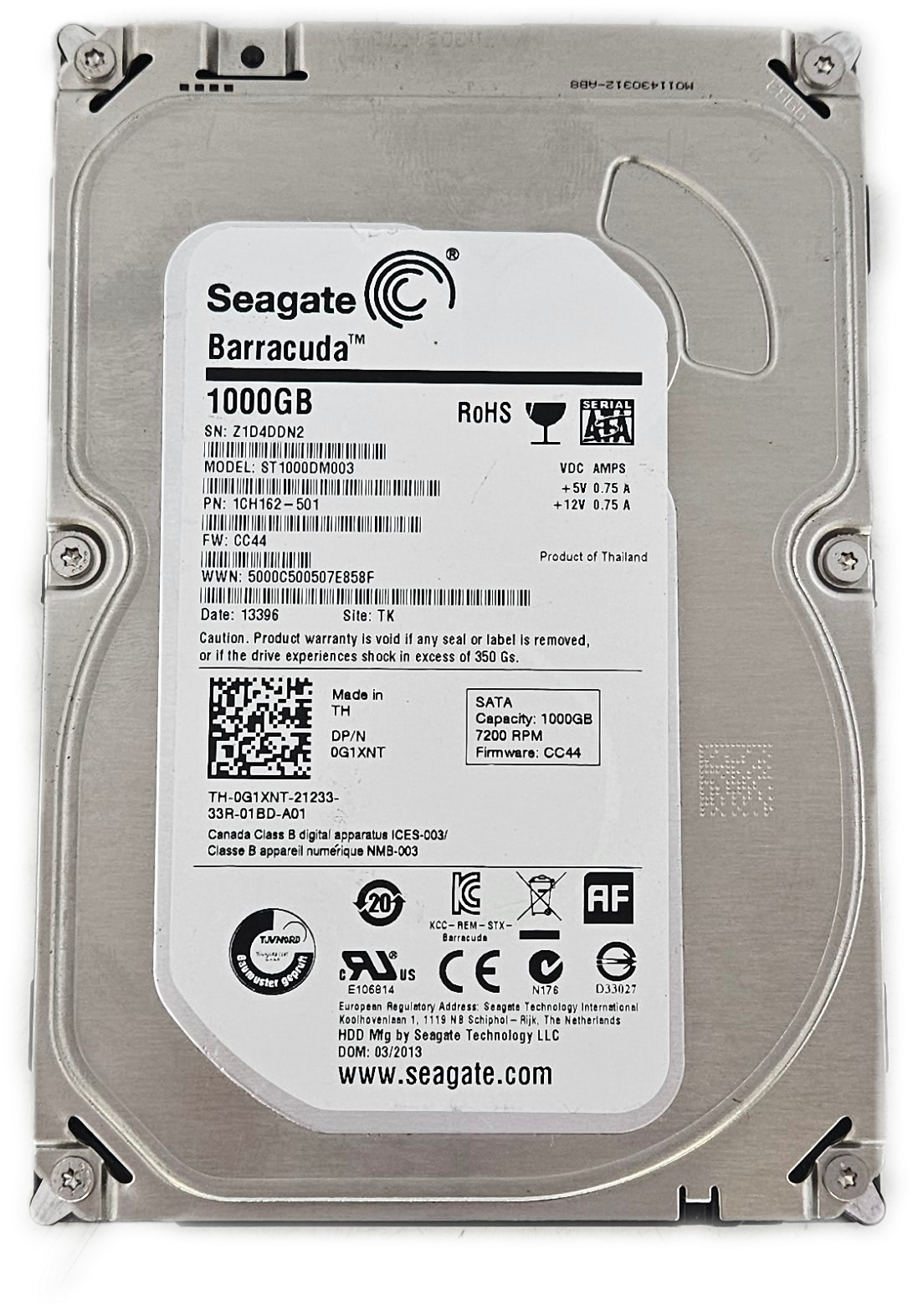 Seagate Barracuda ST1000DM003 1TB 3.5″ SATA III HDD