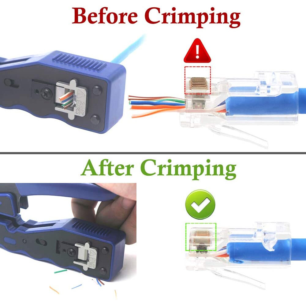 100pcs RJ45 Pass Through Modular Plug Network Cable Connector End 8P8C CAT6 CAT5