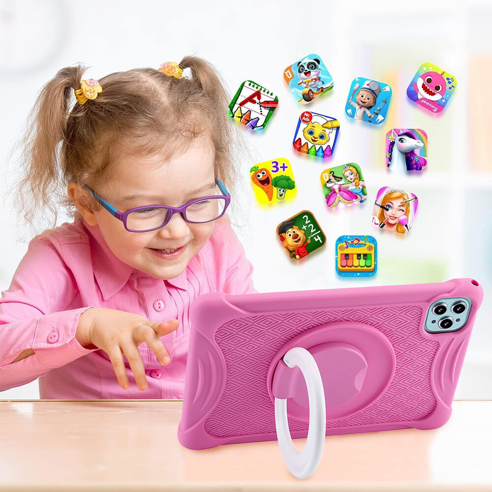 Kids Tablet 10 inch Android 12 Tablet for Kids 4+64GB Bluetooth WiFi Dual Camera