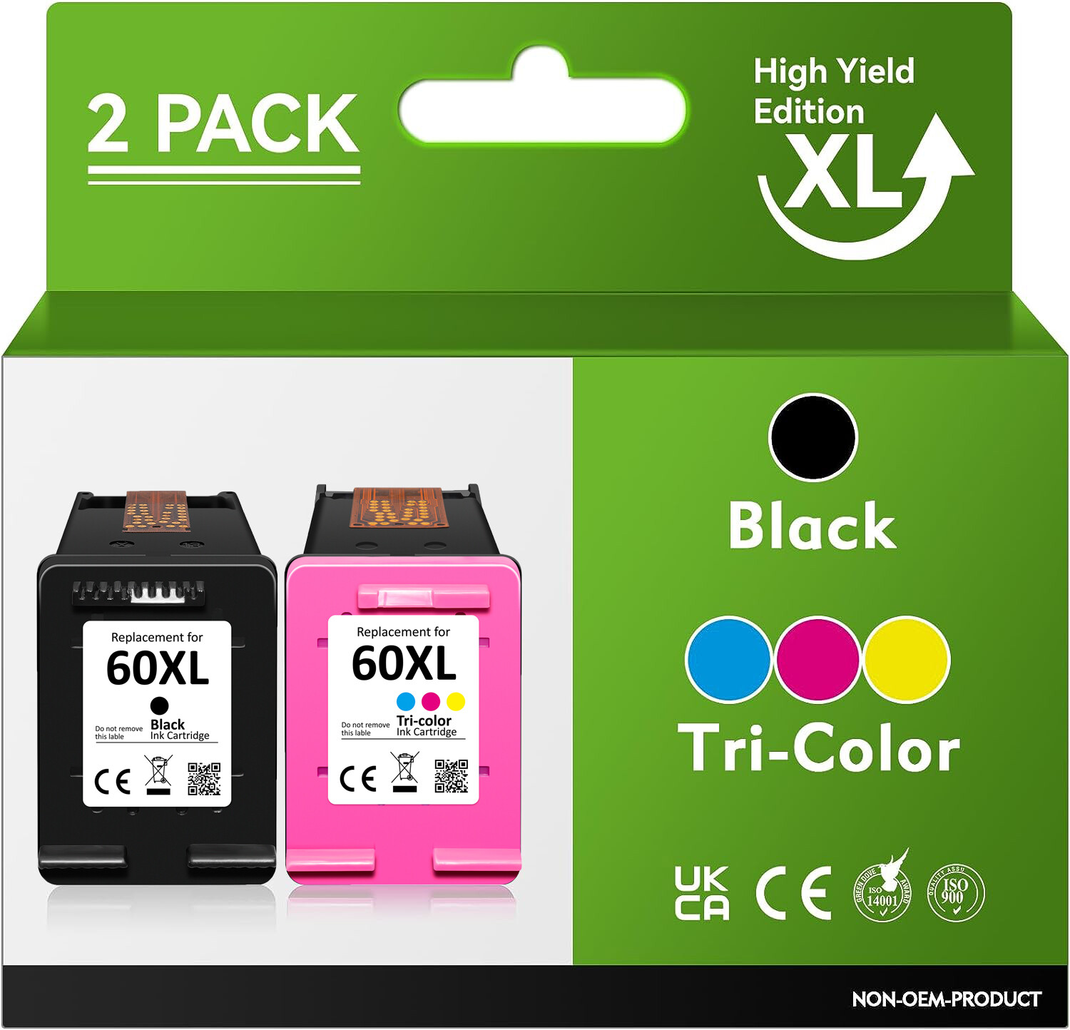 2PK 60 XL Ink Cartridges for HP 60XL Photosmart C4680 D110a C4795 DeskJet D2680