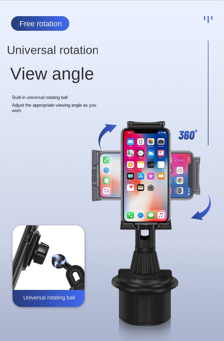 Upgraded Version Universal Adjustable Car Mount Cup Cradle Holder for Cell Phone