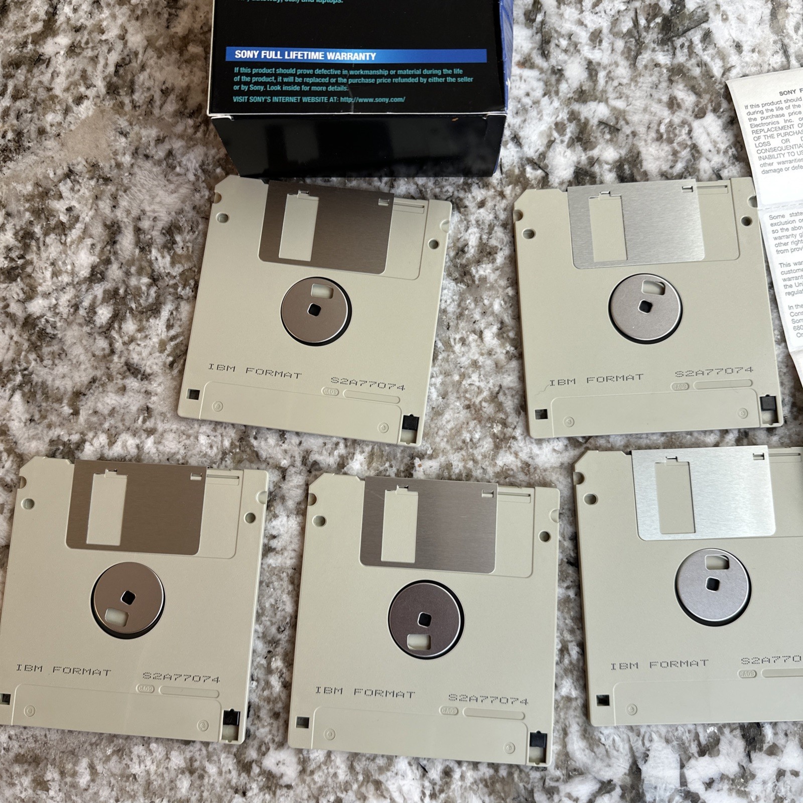 Sony 1.44MB 3.5″ Floppy Disks 2HD IBM Formatted Vintage Floppy Diskettes 5 Pack