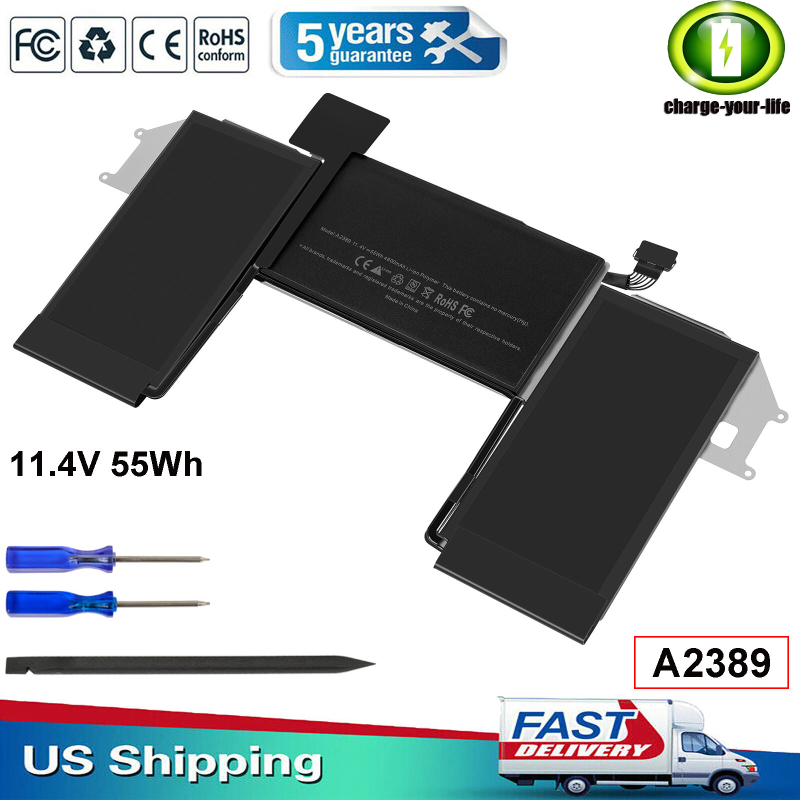 A2389 A2337 Battery For MacBook Air 13″ inch A2337 M1 2020 3ICP5/63/120 55Wh US