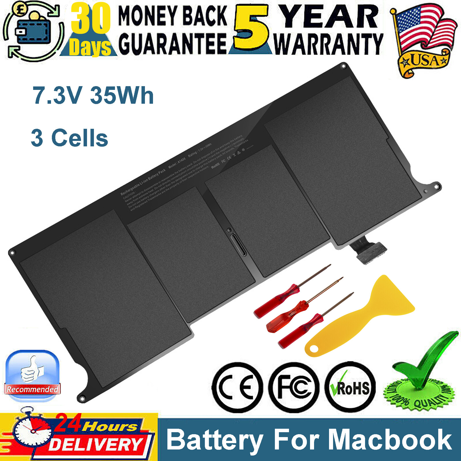 A1406 Battery for Apple MacBook Air 11in A1370 A1465 Mid 2012 2013 2011 Notebook