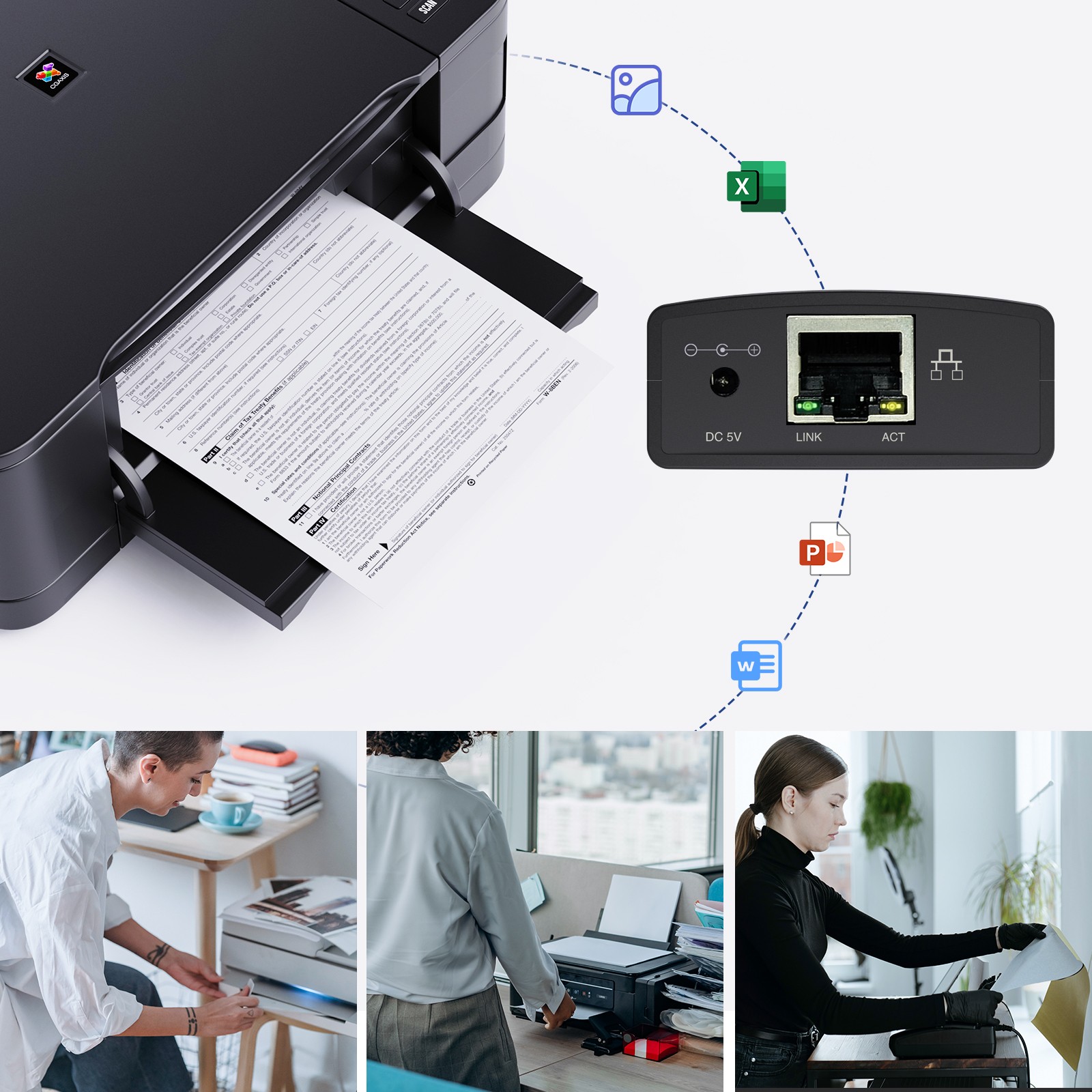 USB 2.0 Network Print Server LAN Print Share Server USB Wireless Print Server