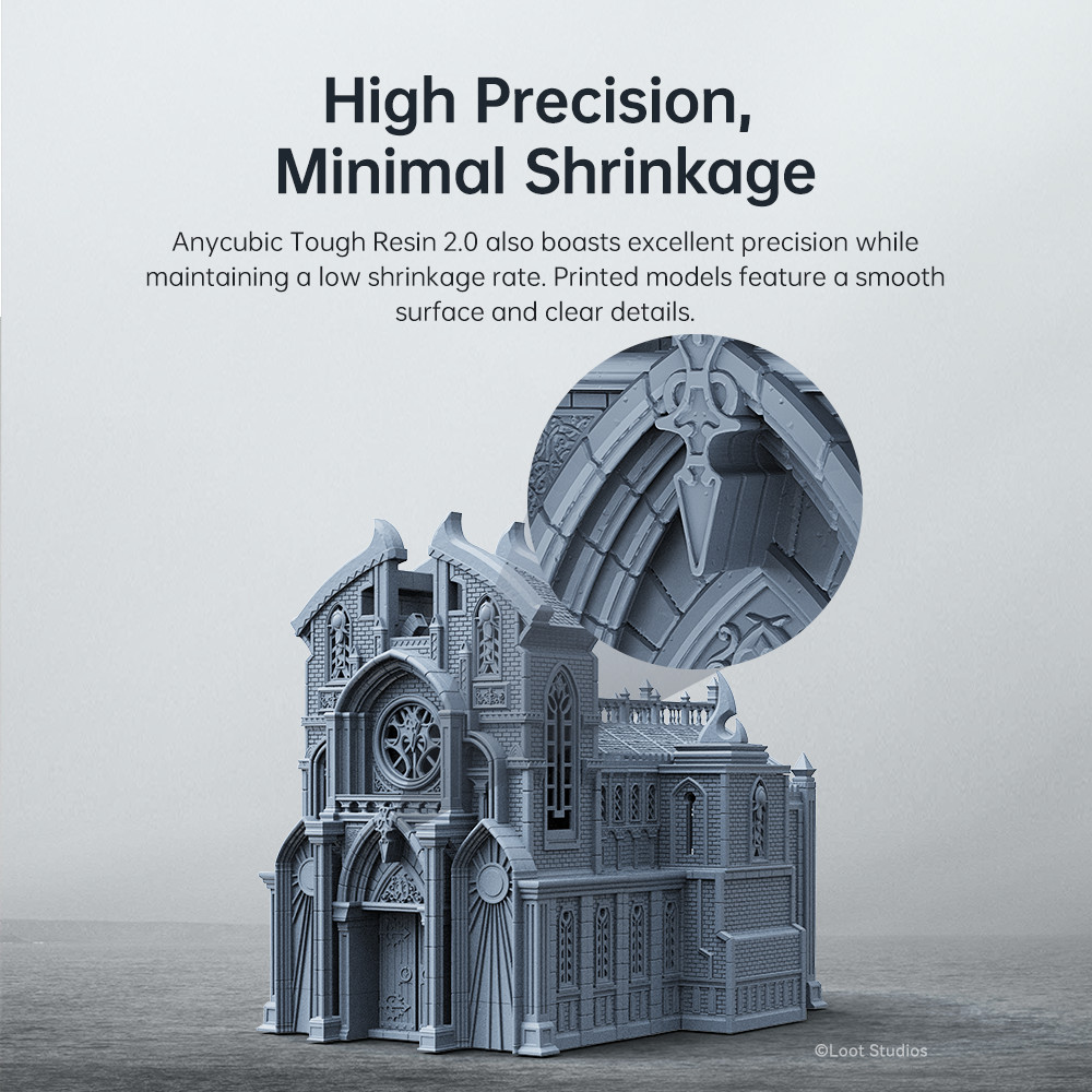 ANYCUBIC Flexible Tough Resin 2.0 405nm UV Resin High Toughness 3D Printer Resin