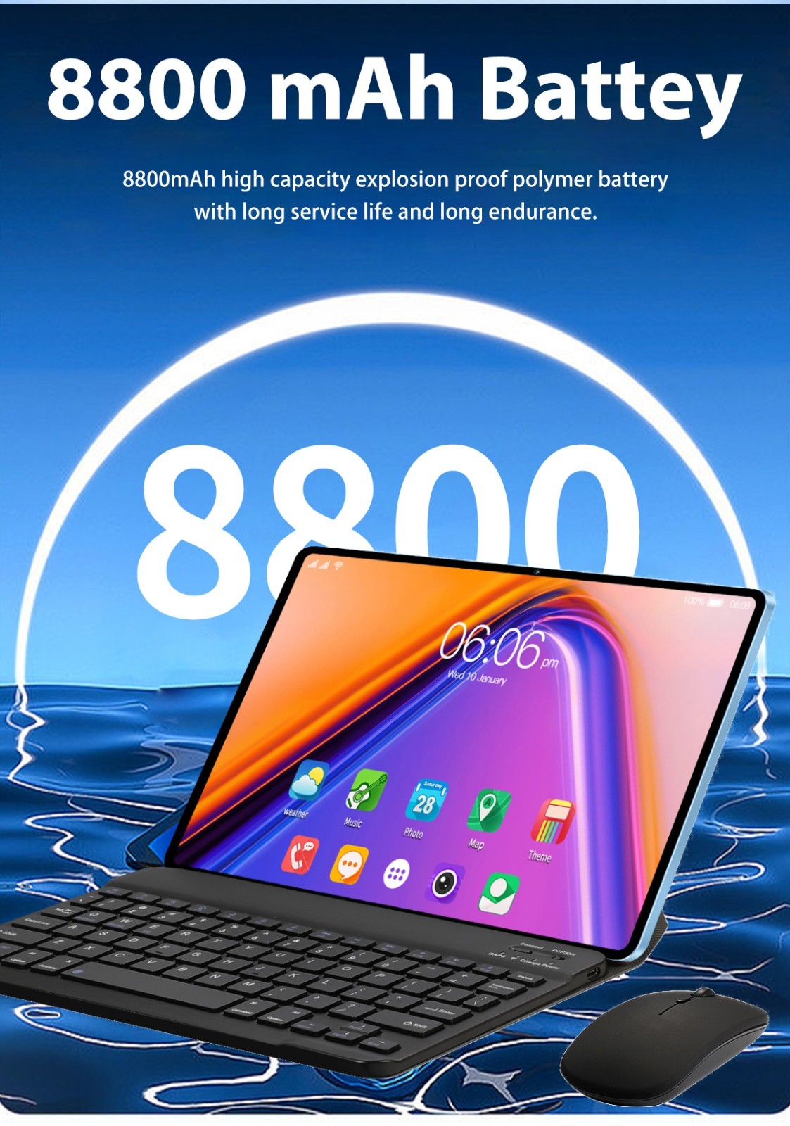 phone Tablet 10.1 inch 8G+256GB Android 12 Wifi 4G/5G LTE GSM SIM gift Keyboard