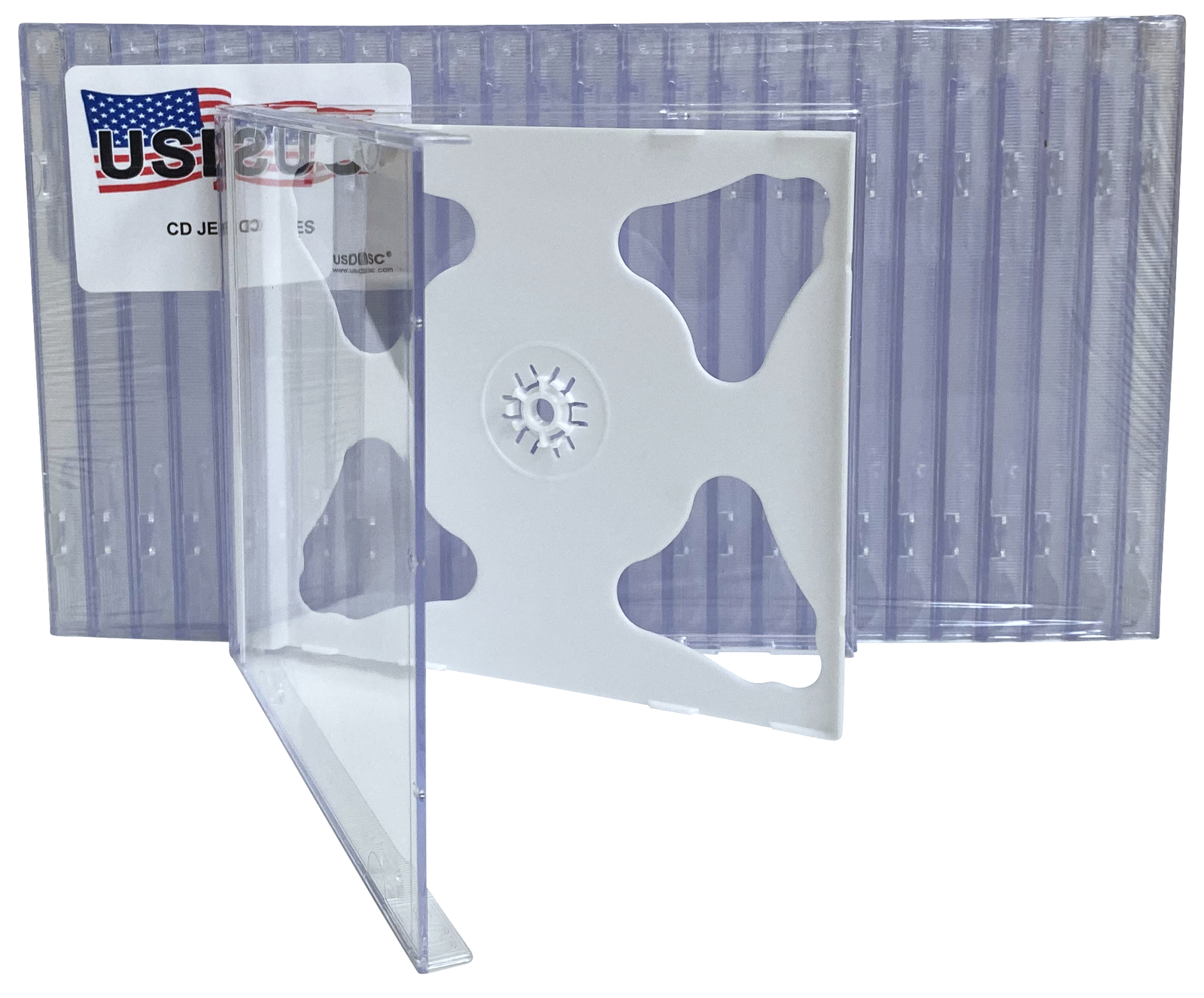 USDISC CD Jewel Cases Standard 10.4mm, Double 2 Disc (White) Lot