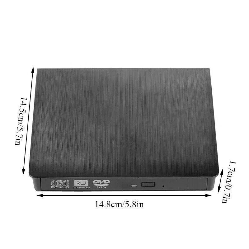 Slim External CD DVD Drive USB 3.0 Disc Player Burner Writer For Laptop PC Mac