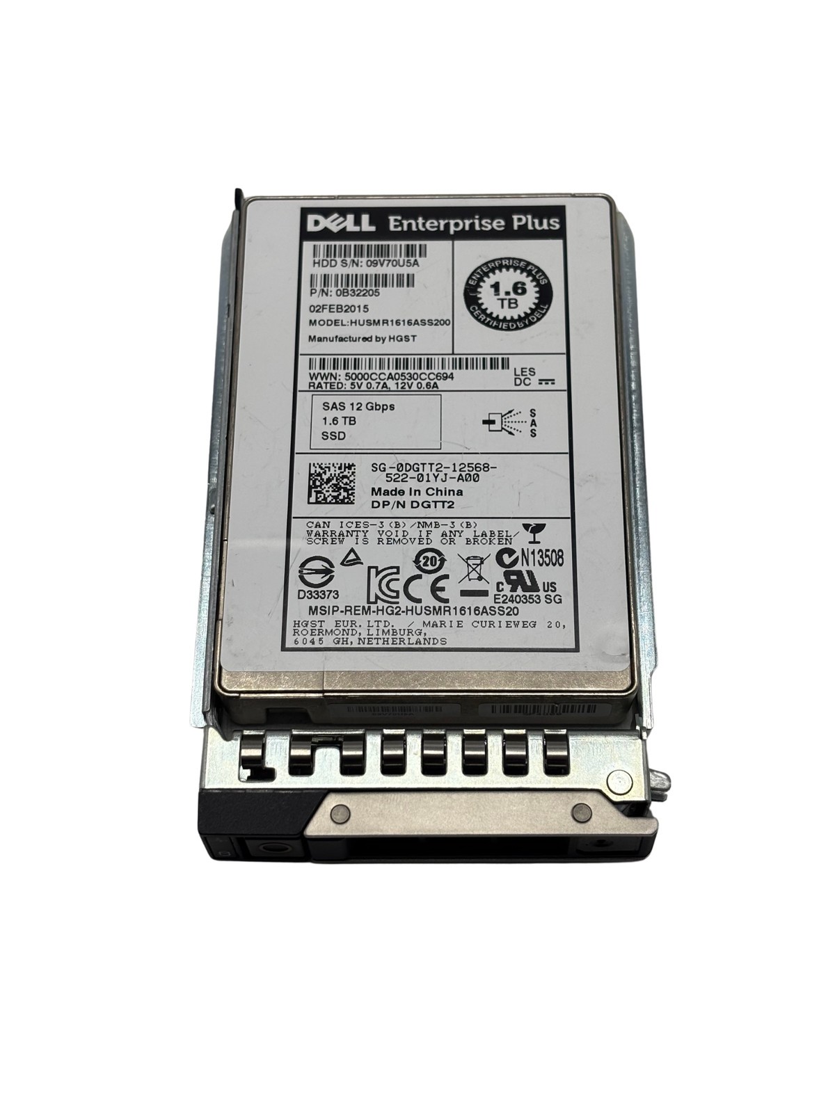 Dell DGTT2 1.6TB SAS 12G RI 2.5 SSD HUSMR1616ASS200 0B32205″