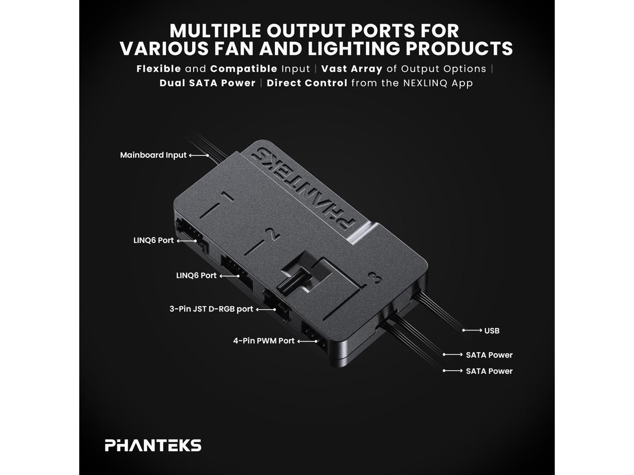 Phanteks Nexlinq Hub V2, Fan & Lighting control Windows App, Multiple channel ou