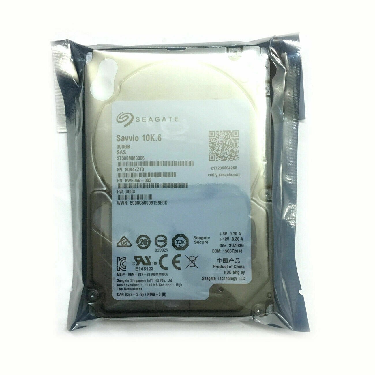 NEW SEAGATE 300GB Savvio 10K.6 ST300MM0006 2.5″ 6Gbps SAS 9WE066 Hard Drive