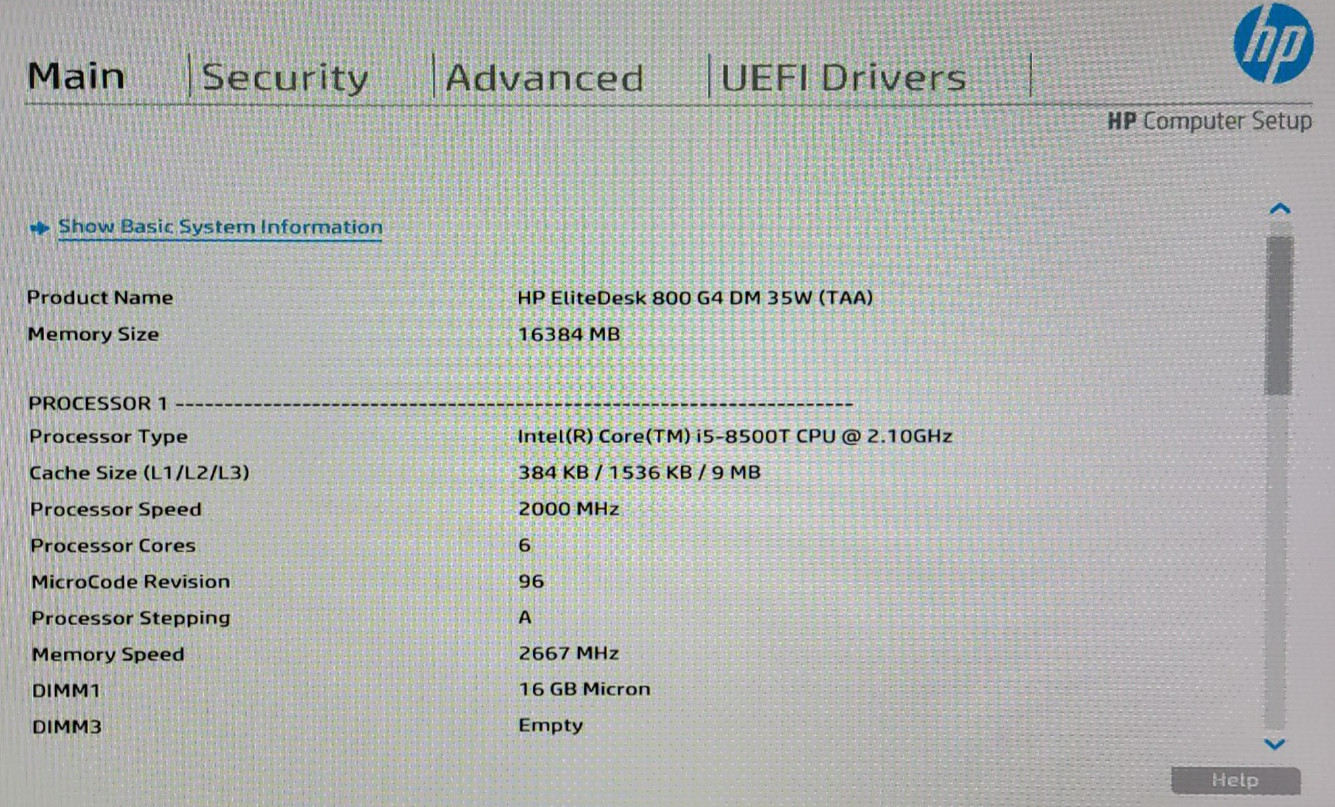 HP EliteDesk 800 G4 Intel Core i5-8500T 2.10GHz 16GB RAM No SSD