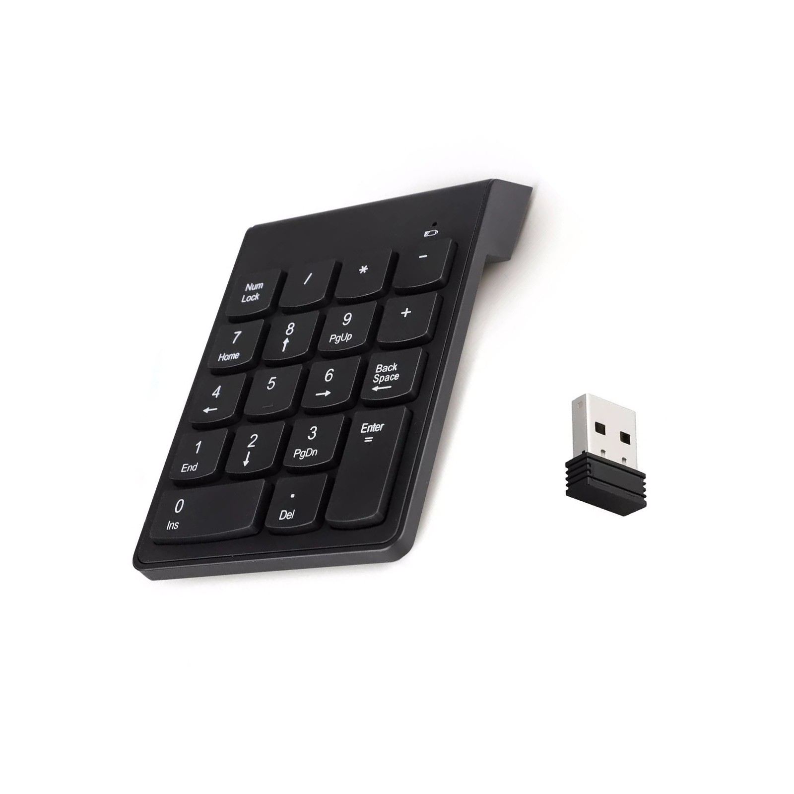 1PC Black Wireless 18-Key Number Keyboard W/2.4GHz USB Receiver Comfy To Use