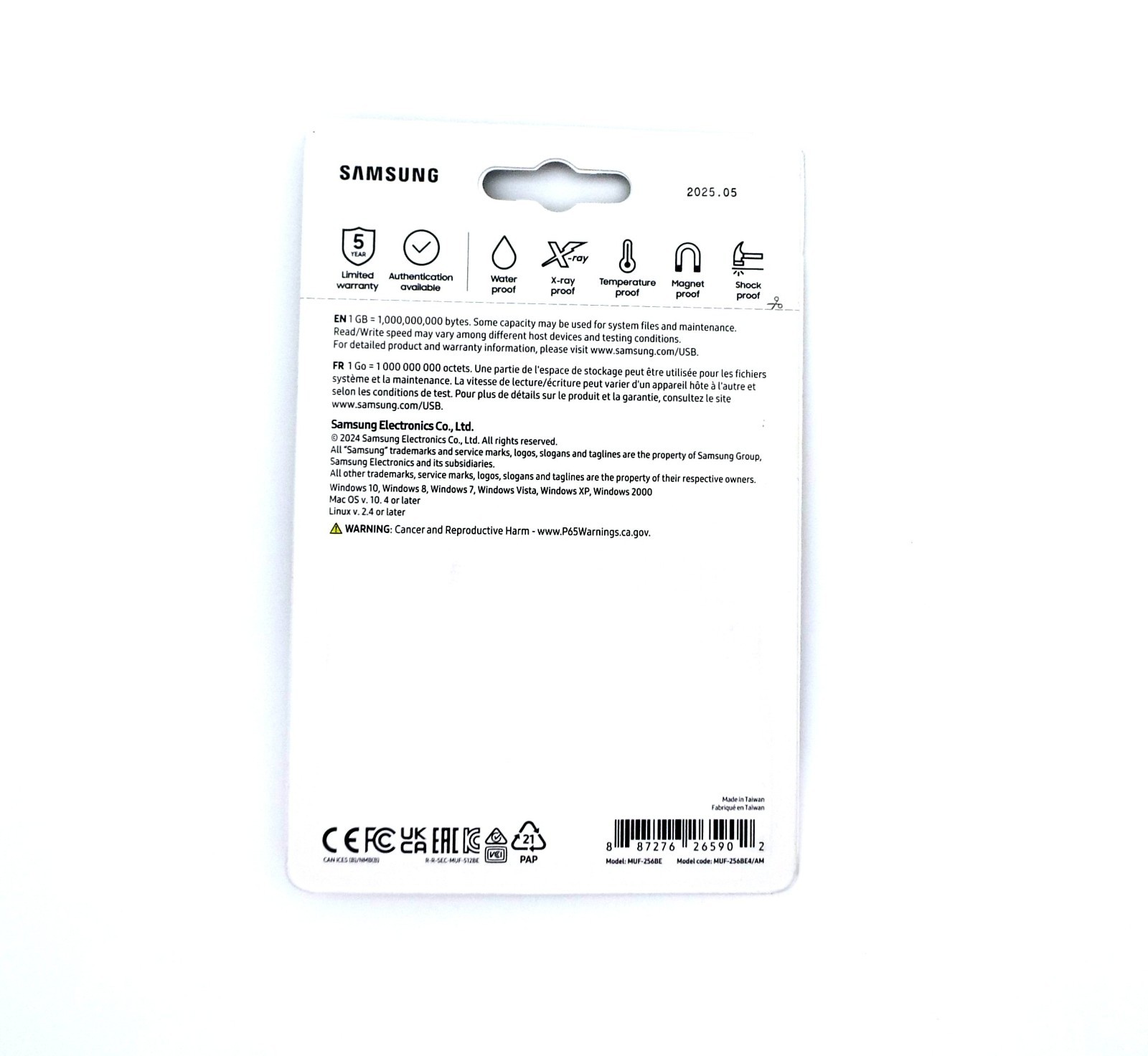 NEW SAMSUNG BAR PLUS 256GB FLASH DRIVE 400MB/s USB 3.1 TITAN GRAY MUF-256BE4/AM