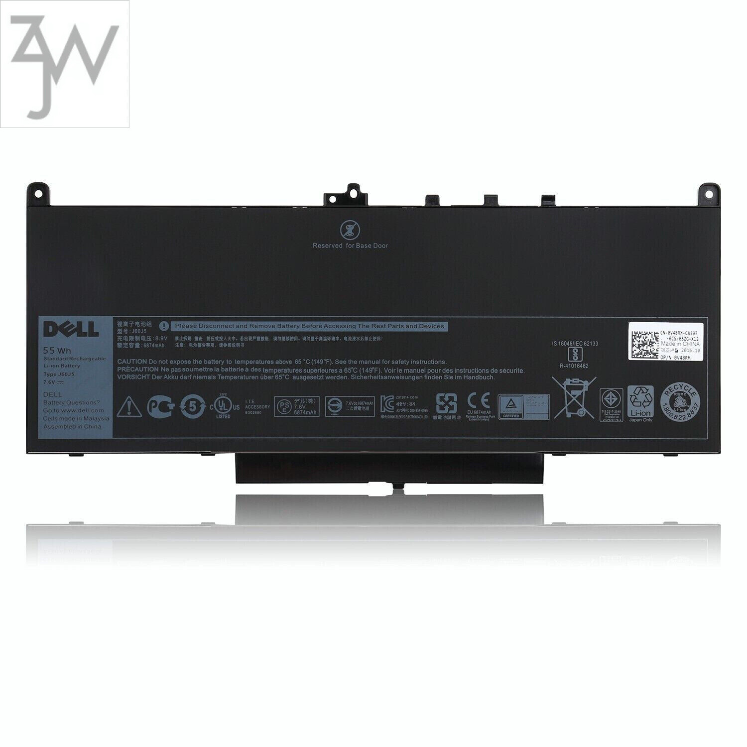 55Wh Laptop Battery For Dell Latitude E7270 E7470 Series 7CJRC MC34Y 7.6V J60J5