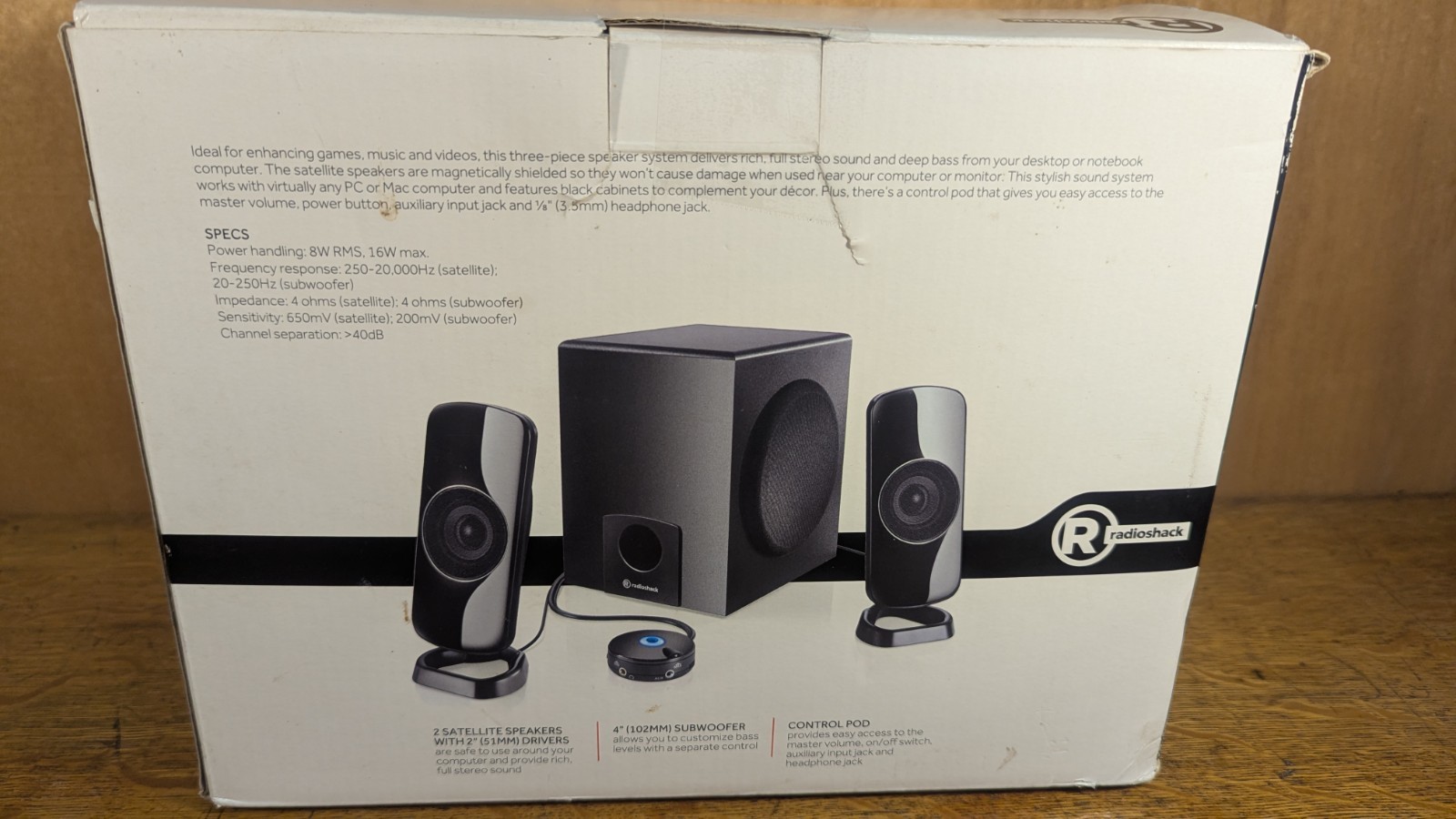 Radio Shack 4000466 16W 2.1 Computer Speakers with Subwoofer – New Open Box