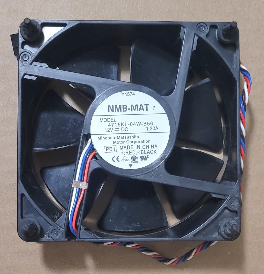 NMB-MAT 4715KL-04W-B56 4Pin 12VDC 1.30A PWM FAN FOR DELL PC 120x120x38mm W/ RUBB
