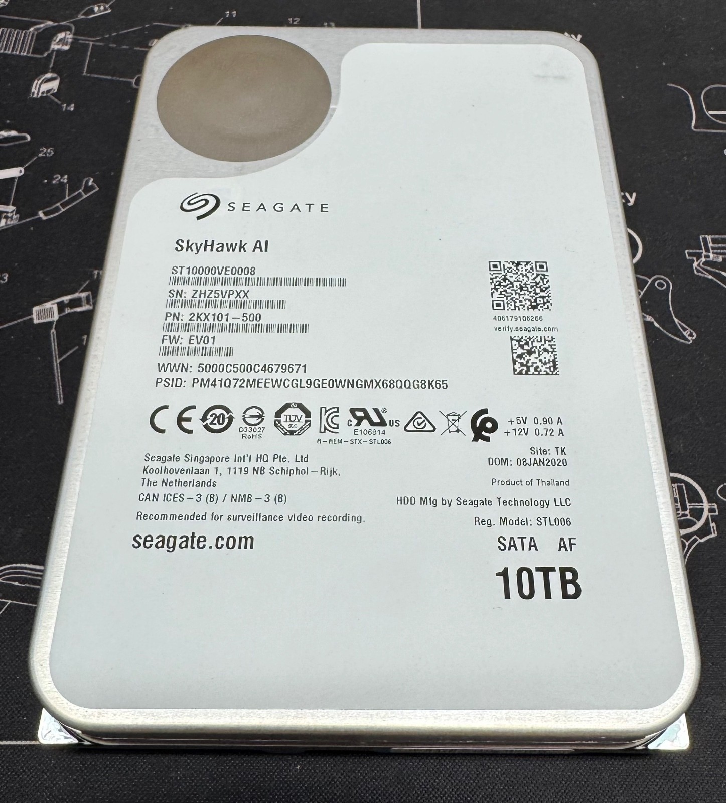 Seagate SkyHawk AI 10tb SATA HDD