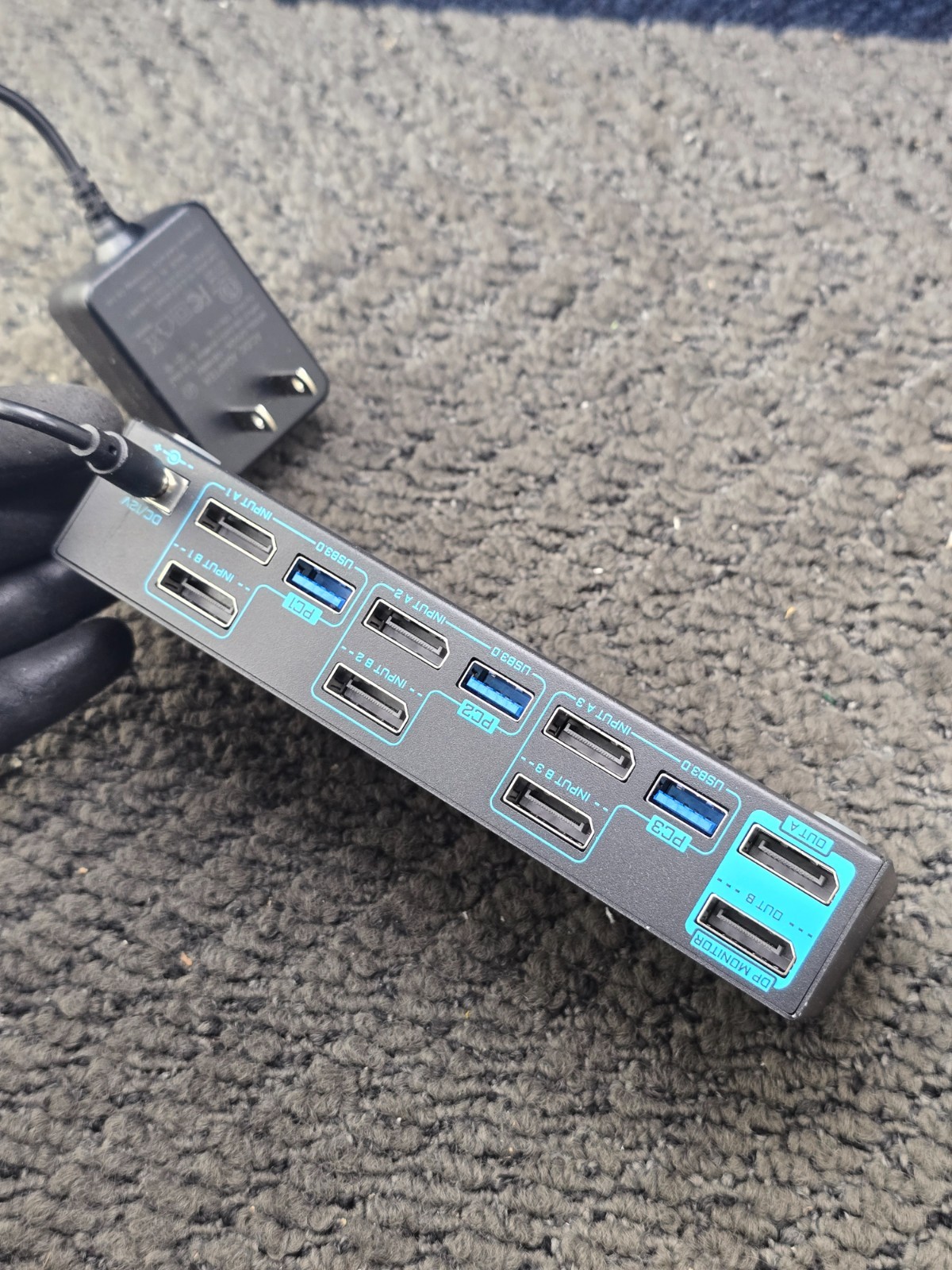 KCEVE 8K Dual DP/USB KVM Switch, Black 8K 30Hz, 4K 144Hz, USB 3.0