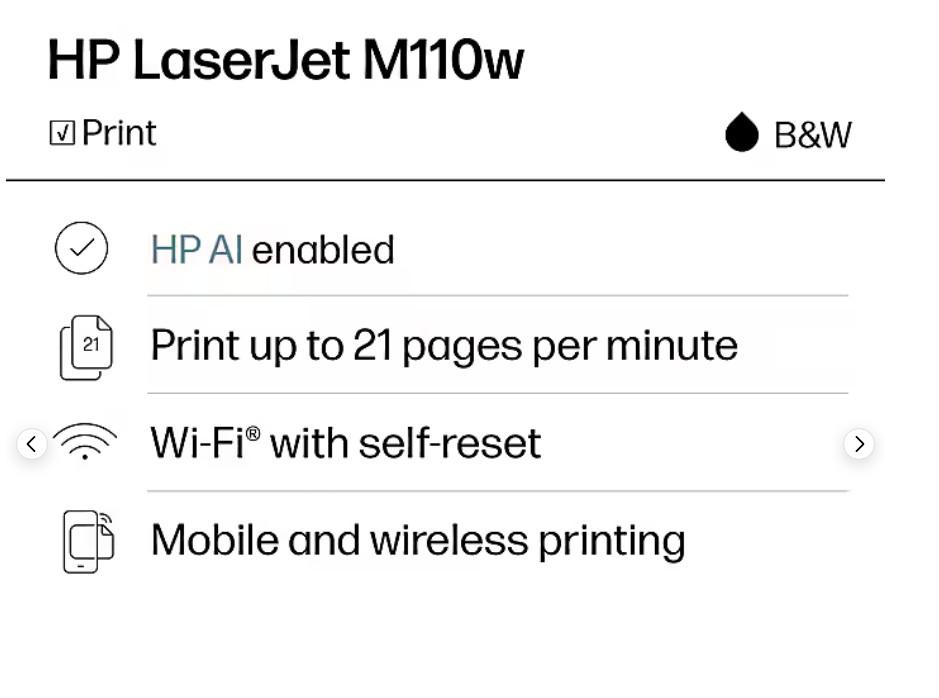 HP LaserJet M110w Wireless Black & White Printer, NEW