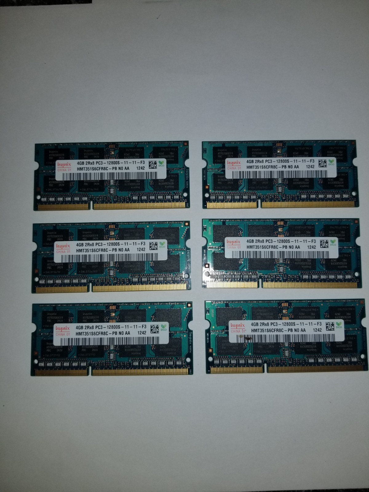 (Lot Of 6) HMT351S6CFR8C-PB 4GB HYNIX 2Rx8 PC3-12800S-11-11-F3